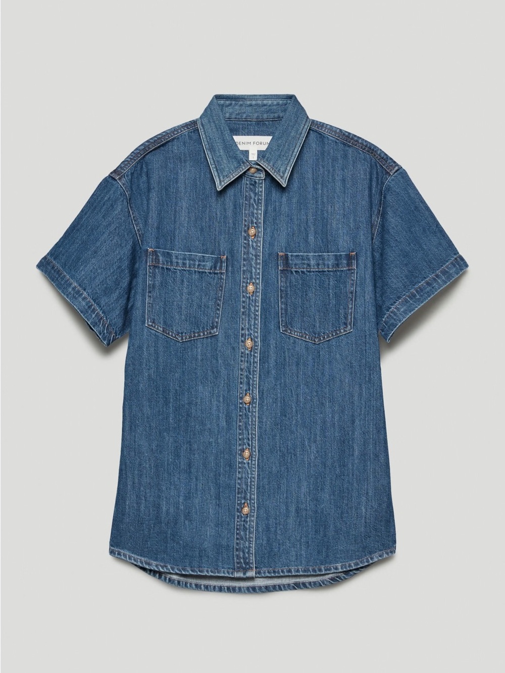 Denim Forum the 90s short sleeve denim top
